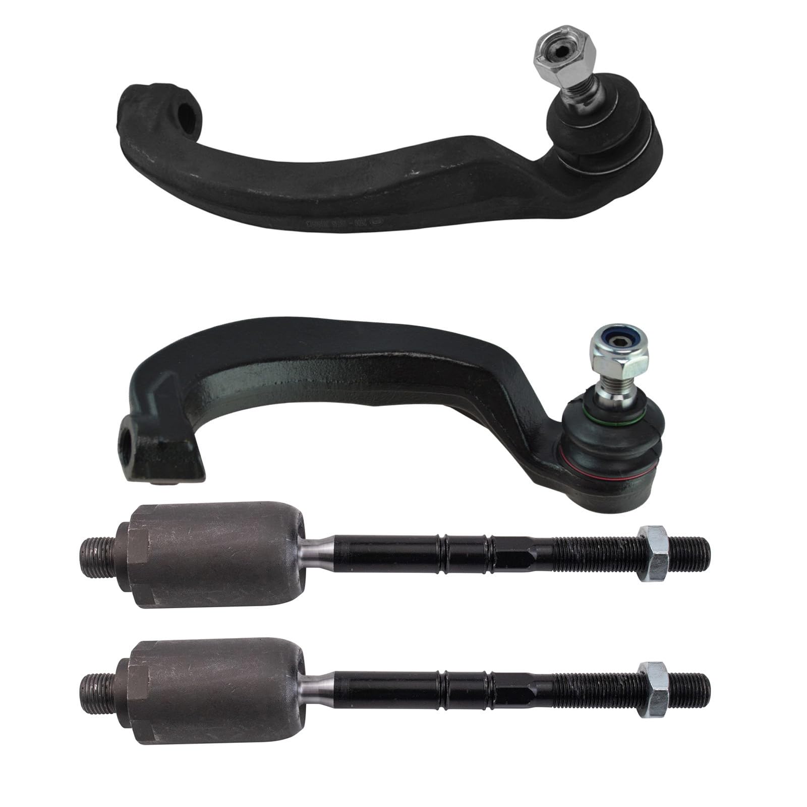 TRQ Front Inner and Outer Tie Rod Set Compatible with 2004-2005 Mercedes-Benz E320 2006-2009 E350 2004-2006 E500 2007-2009 E550