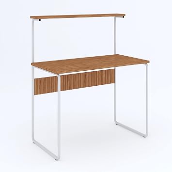 G Masa 100x50 Metal İskeletli Parlak Bambu Yüzey Ders Çalışma ve Bilgisayar Masası
