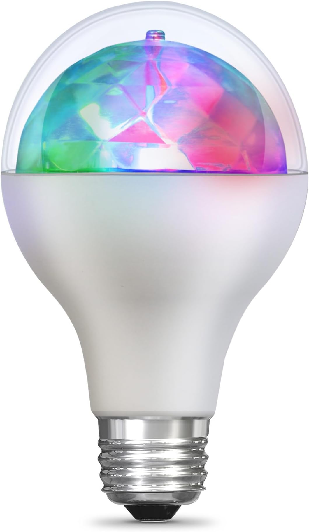Feit Electric A23 Multi-Color Rotating Disco Party LED Light Bulb, Diamond Lens Color-Changing Effect, E26 Base, Decorative Party & Kids Room Lighting Bulb, 10,000-Hour Lifetime, DISCO1/LED