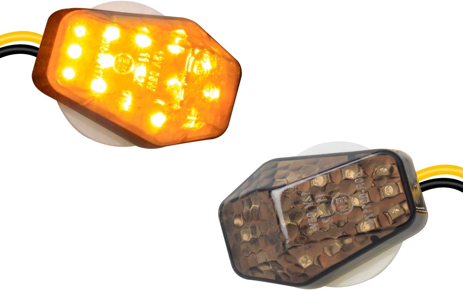 2Pcs Amber Flush Mount LED Turn Signal Lights Compatible with Suzuki GSXR 600 750 1000, SV 650/650 S 1000/1000 S, Bandit - Universal 12V Motorcycle Indicators