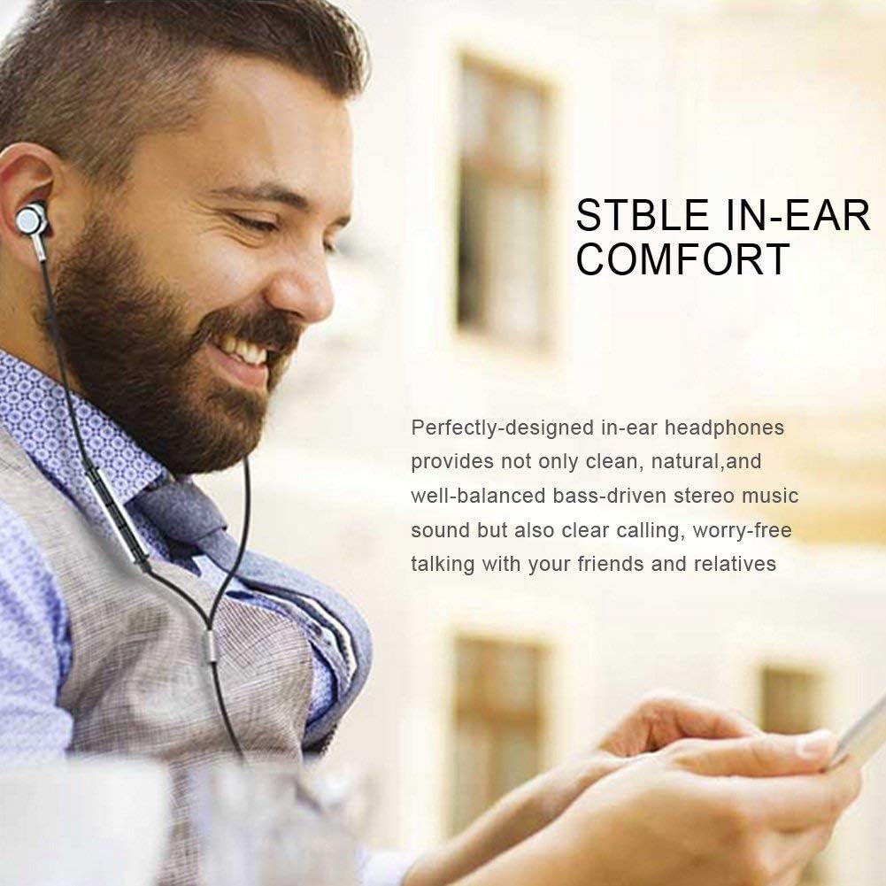 ebasy Ear Earphones in Ear Headphones Wired Earbuds with Microphone Mic Stereo and Volume Control Waterproof Metal Wired Earphone for Earphone Earbud Mp3 Players Tablet Laptop 3.5mm-Black