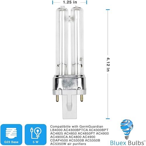 Miniatura 2 de Paquete de 2 bombillas de repuesto LB4000 para Germ Guardian AC4825 AC4850PT AC4300BPTCA AC4300BPT AC4850 AC4900 AC4900CA AC4800 AC4900 AC4900