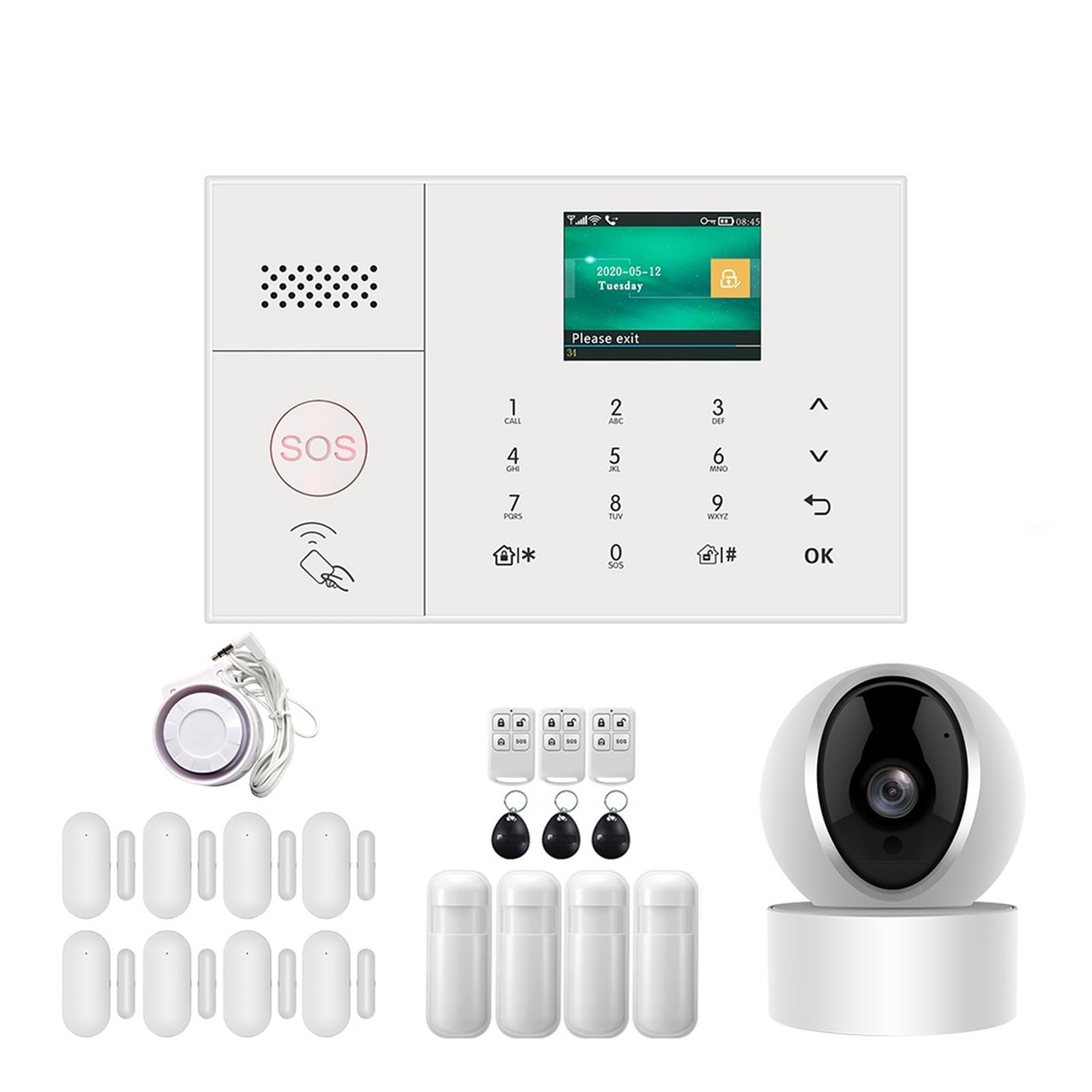 Sistemi di Sicurezza per La Casa Wireless Home WiFi gsm Sicurezza Domestica con di Allarme antifurto sensore rilevatore di Movimento(F1)