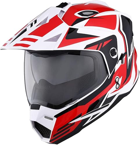Miniatura 3 de 1Storm - Casco deportivo dual con cobertura facial completa para motocicletas, vehículos todoterreno o para practicar motocross, doble visera HF802