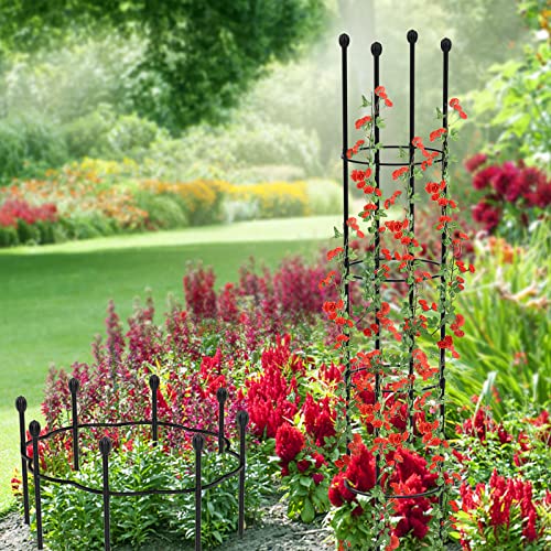 Trellis For Climbing Plants Outdoor, 2 Pack Garden Trellis, Stainless Steel Plant Support, Tomato Trellis With 4 Adjustable Rings, 2 In 1 Tomato Cages For Garden, Trellis For Potted Plants, Vines #TOP3