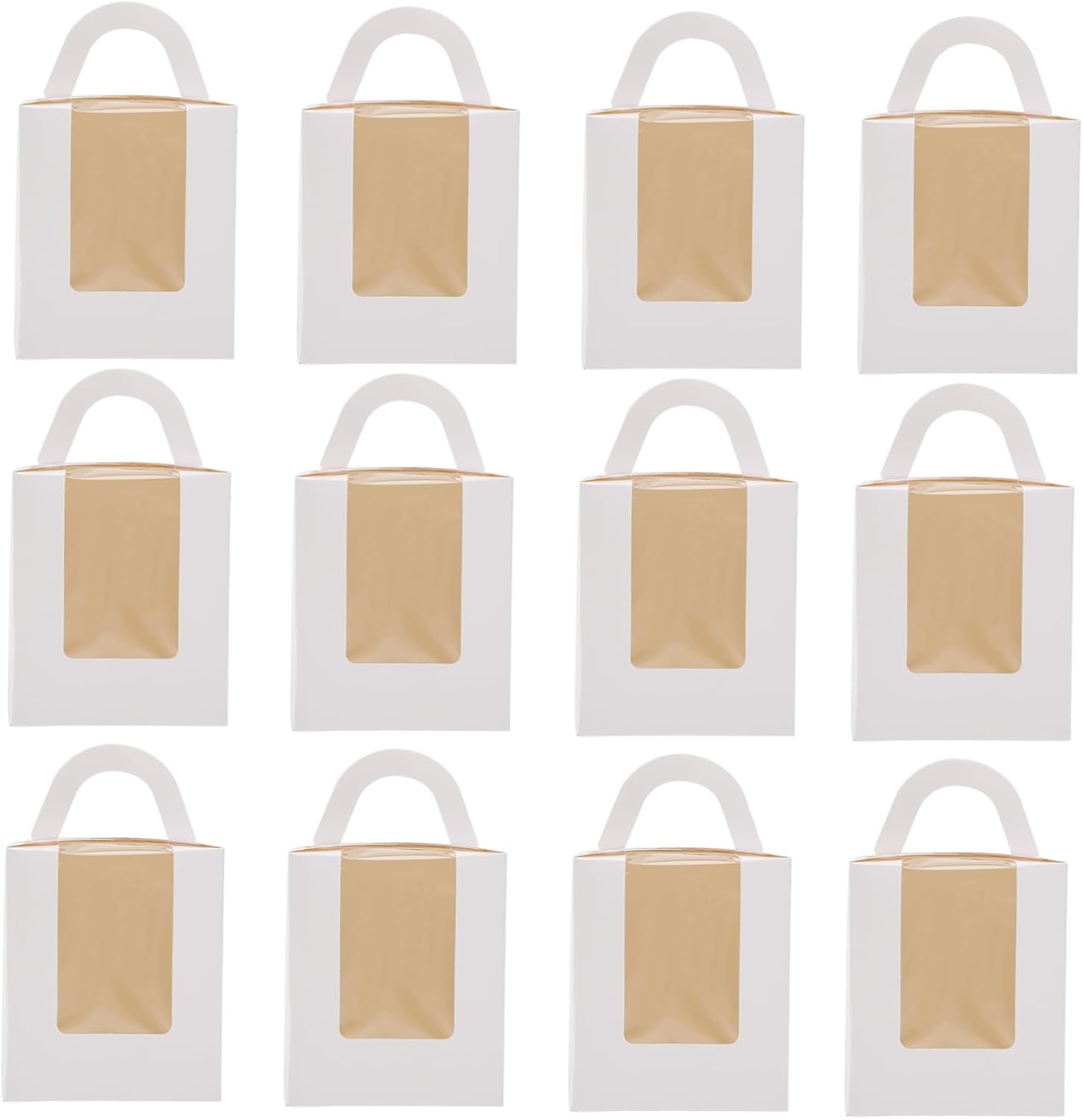 Veemoon Paper Cake Packaging Boxes with Window Small Boxes for Candy Case Portable