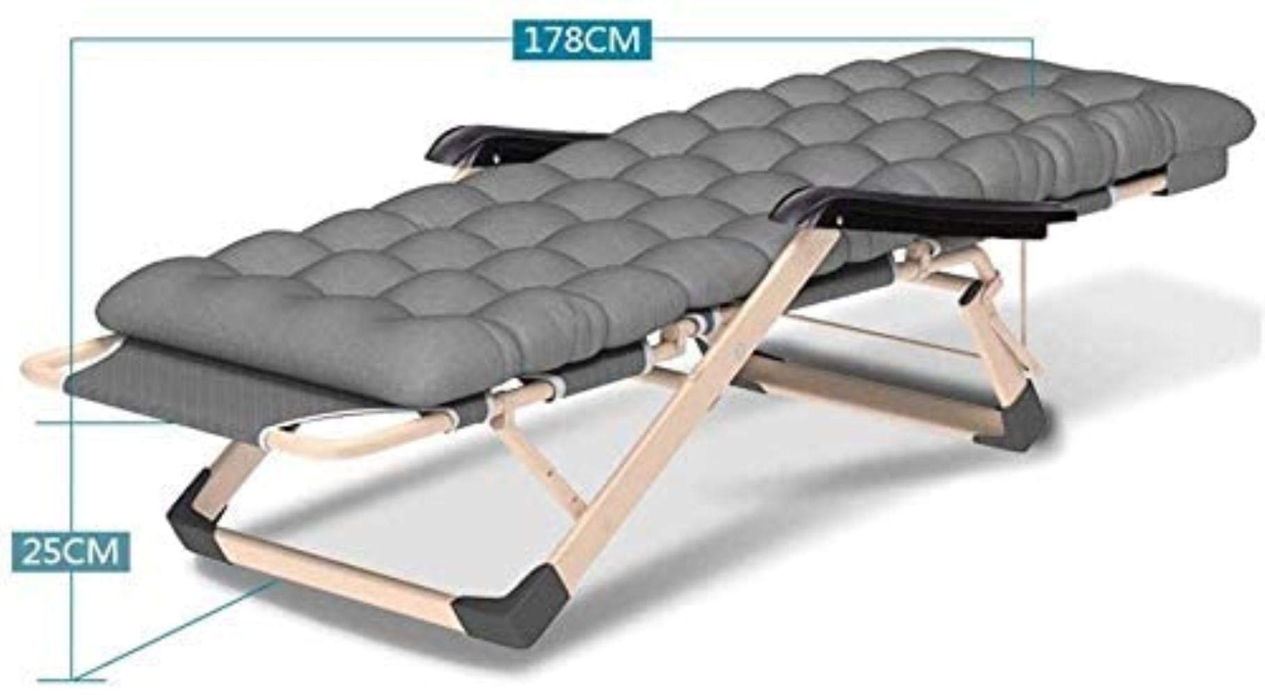 Chaise longue Chaise longue Loisirs avec oreillers inclinable Jardin Balcon inclinable avec coussin en coton épais Portable Zero Gravity Lit pliant Pont Double Oxford Tissu Lounger (Couleur : Bleu)