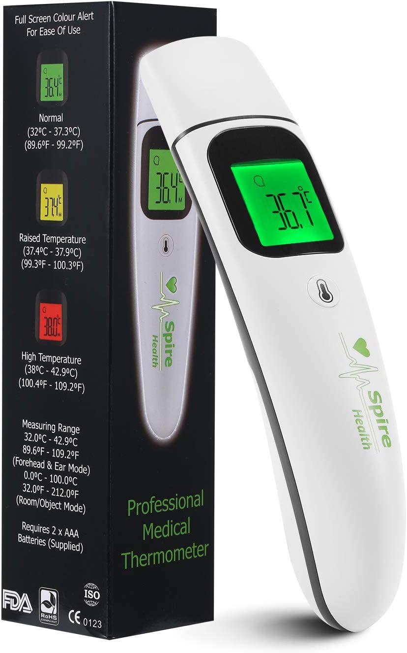 Professional Digital Baby Thermometer Suitable for Kids & Adults. Forehead and Ear Thermometer, 5-in-1 Medical Infrared Thermometer New Design Accurate Thermometer Simple to use for pensioners