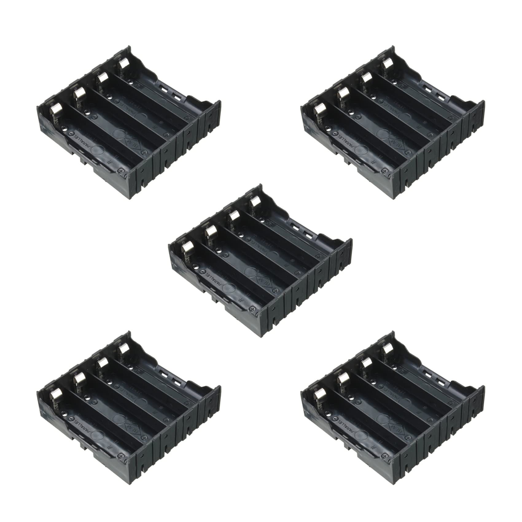 50X Caja de Soporte de Batería Negra para 4X 13,7 V 18650 Batería