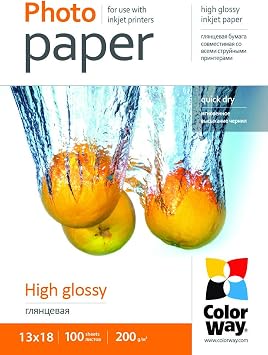 Photo paper ColorWay high glossy 200 g/m2 54lb, 1318cm 5"x7", 100 sht PG2001005R