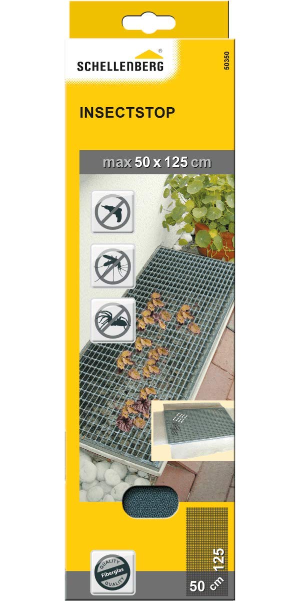 Schellenberg  50350  Clean Light-Well Protective Fabric Made of Fiberglass, Charcoal, 55 x 125 cm