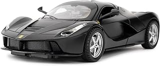 TGRCM-CZ Jouet à tirer modèle Ferrari 1:32 rouge avec son et lumière pour enfants, corps en alliage de zinc noir