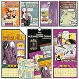 Calendario de Pesadilla antes de Navidad 2026 – Paquete de mini póster de Jack Skellington 2026 de lujo con más de 100 calcomanías recordatorias (regalos Tim Burton, suministros de oficina)
