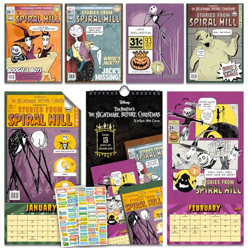 �i�C�g���A�[�E�r�t�H�A�E�N���X�}�X�J�����_�[ 2026 - �f���b�N�X2026�N�W���b�N�E�X�P�����g���~�j�|�X�^�[�J�����_�[�o���h�� 100���ȏ�̃��}�C���_�[�X�e�b�J�[�t�� (Tim Burton�M�t�g�A�I�t�B�X�p�i)