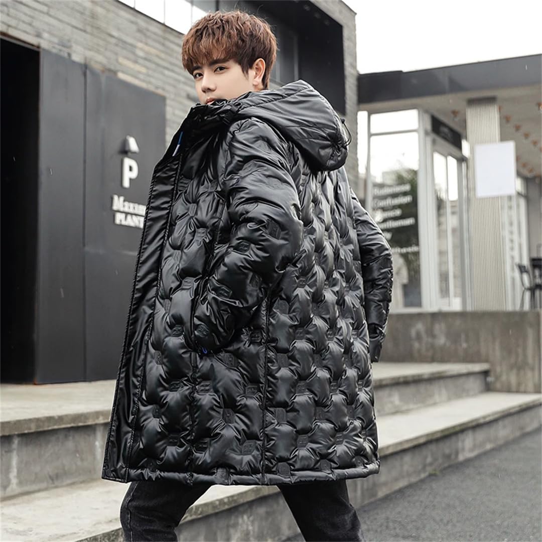 Piumino da uomo lungo spesso bianco caldo piumino d'anatra cappotto invernale piumino con cappuccio parka