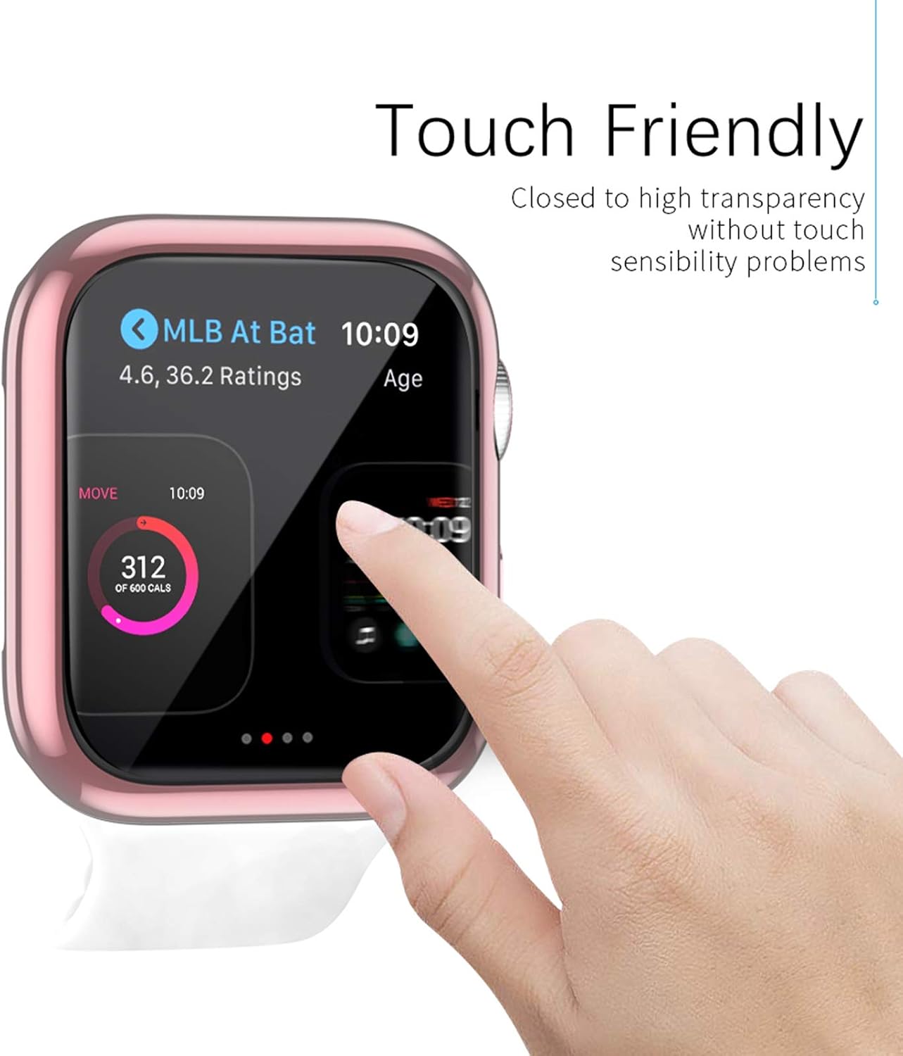 BRG Case for Apple Watch Series SE 6 5 4 3 Screen Protector 40mm 44mm 38mm 42mm,[2 Pack] Soft TPU HD Clear Ultra-Thin Overall Protective Cover Case