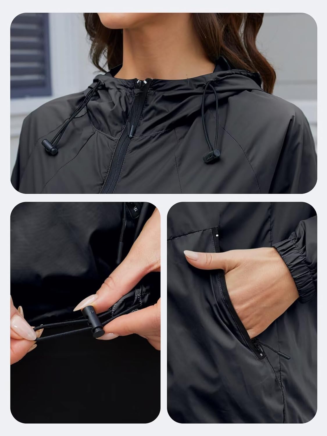 Packable Rain Jacket Women Waterproof Lightweight Jacket With Hood Womens Windbreaker Jacket S-XXL - Image 2