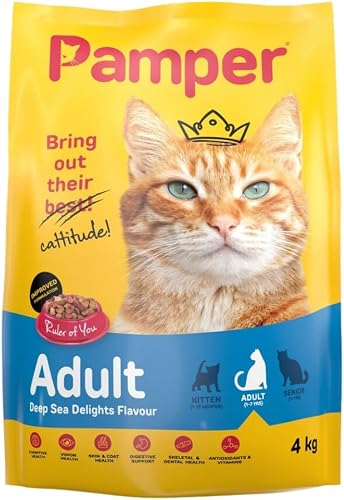 Pamper Deep Sea Delights Flavour Adult Dry Cat Food 4 Kg