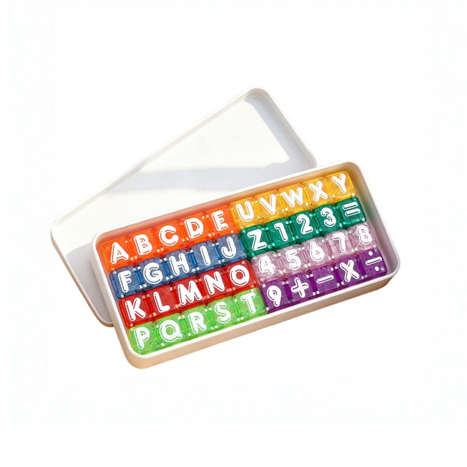 Magnetic Alphabet Number Cubes 40pcs, Number Blocks Toys with Letters Magnets for Fridge, Safe ABS Building Blocks for Kids 3-8, Preschool Learning Set