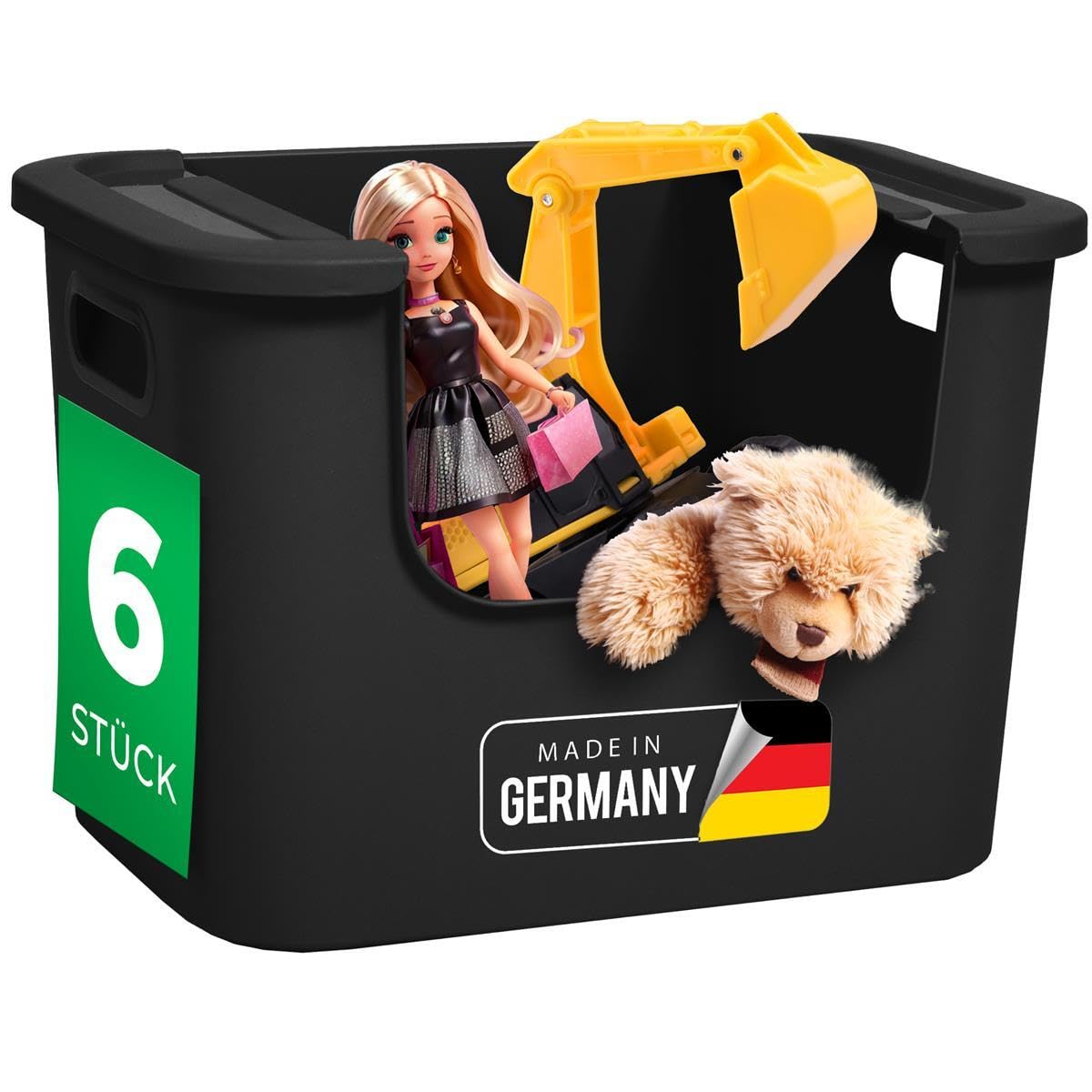 Novaliv 6x Aufbewahrungsbox Bad Organizer Kleiderschrank Schubladen Ordnungssystem Schwarz Wohnmobil Schrank Organizer Box Badezimmer organizer & Kleiderschrank organizer & geeignet als Schubladenbox