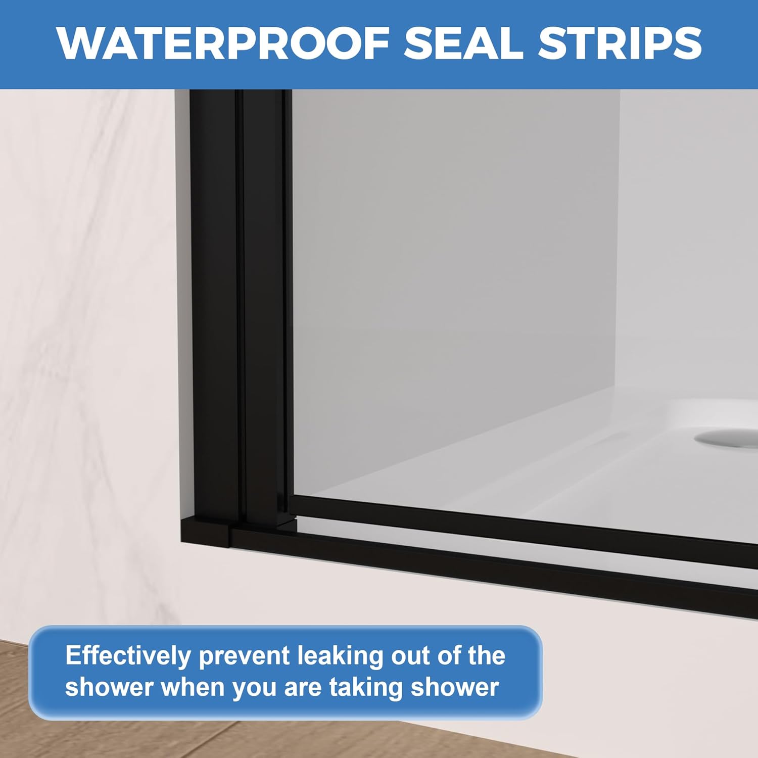 32-33.2" W X 72" H Frameless Pivot Shower Door, Pivot Swing Shower Glass Door with 1/4" (6mm) Clear SGCC Tempered, Reversible Installation Glass Shower Door, Matte Black