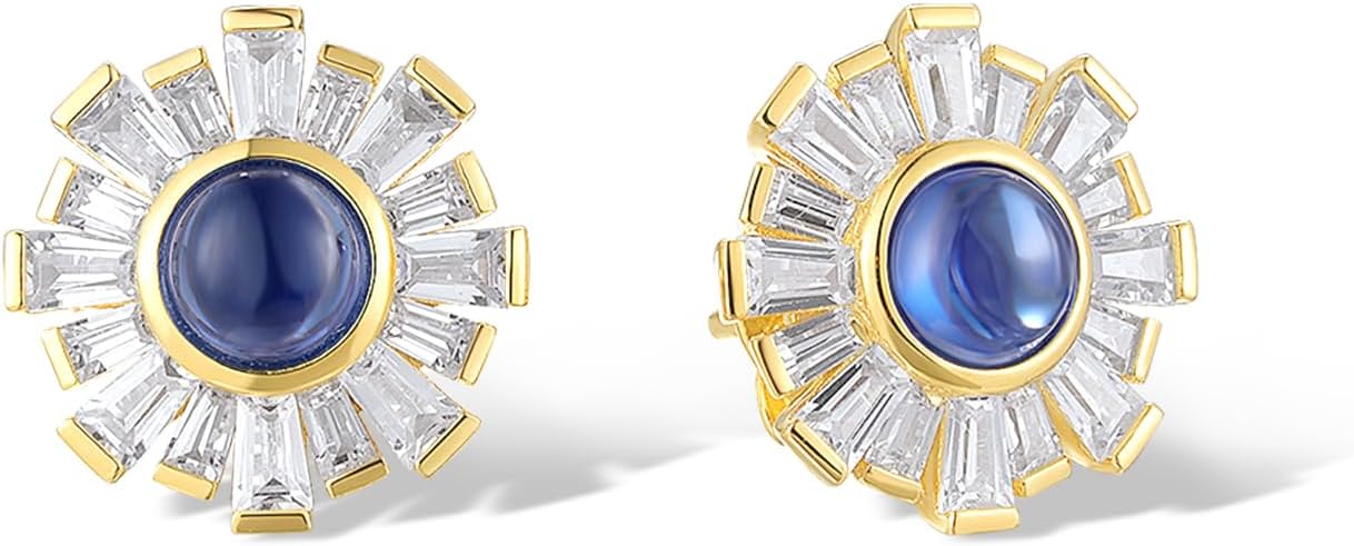 Santuzza Sterling Silver Gemstone Flower Earrings for Women