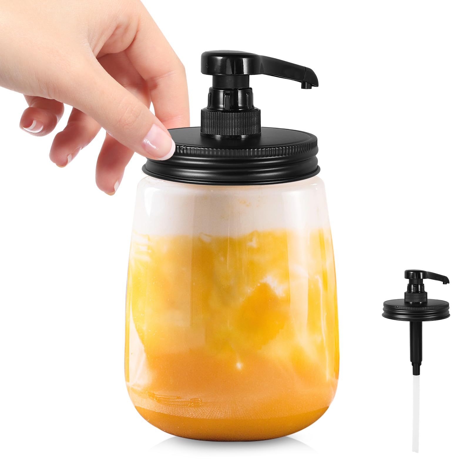 Amosfun Pompa e Inossidabile da in Design Plastica Pressione Acciaio a Riutilizzabile 86mm, Ritorno Automatico Migliorato per Sciroppo per Bottiglie Uso Domestico