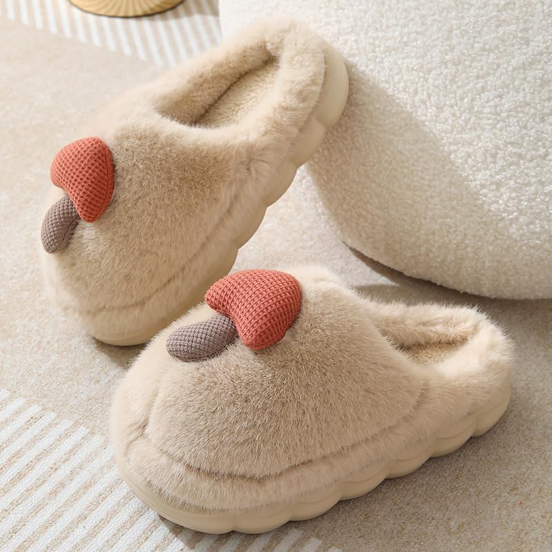 Women's slippers Cute mushroom slippers Lightweight plush slippers Warm winter home slippers Cotton indoor and outdoor shoes2