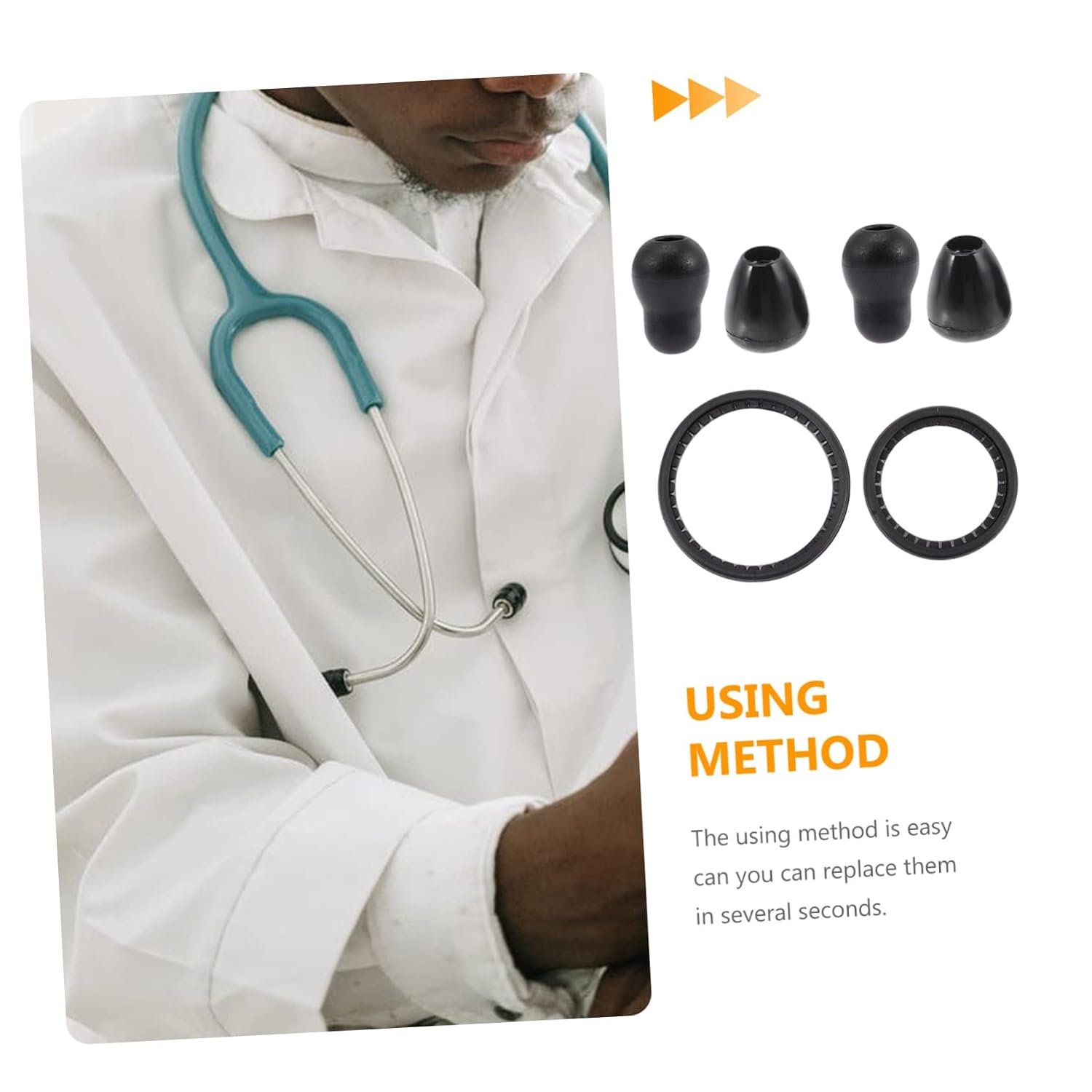 OUNONA Littman Stethoscope Parts Earbuds Replacement Bell Cover Kit Diaphragm Replacement for Cardiology Accessories