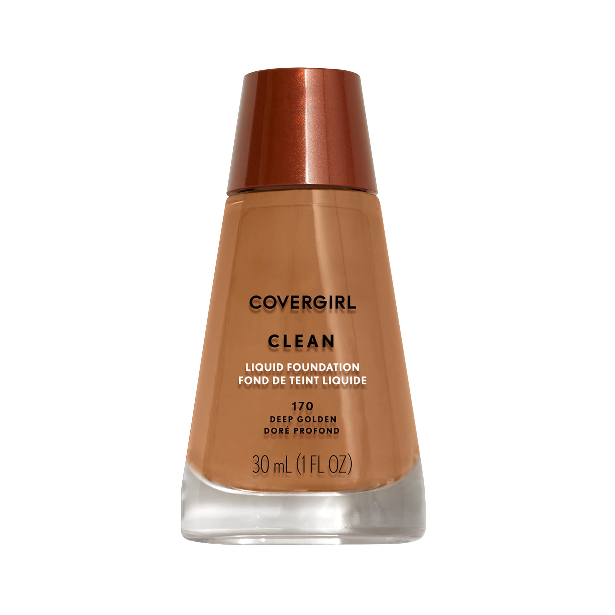 CoverGirlClean Liquid Foundation, Deep Golden 170, Pack of 1