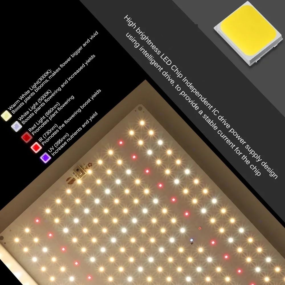 Lampa Roślinna, Ultracienka, aluminiowa lampa LED o mocy 65 W, z możliwością przyciemniania, do oświetlenia uprawy roślin szklarniowych