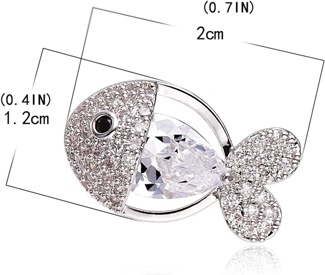KYUSAR Brosche Broschen Fisch Form Brosche Mode Tier Brosche Pin Nette Brosche Luxus Dekorative Kleidung Schnalle Frauen Schmuck Party Broschen FüR Kleidung (Blue : Gold, Size : 2 * 1.2cm)