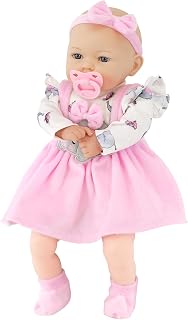 Bibi Doll Ellie - 18" Lifelike Large Size Soft Bodied Baby Doll Girls Boys Toy Dolly With Sounds and Dummy Doll for Ages 18 Months +