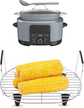 Steam and Roast Rack Compatible with Ninja Foodi Possible Cooker Pro 8.5 Quart MC1000,MC1001,MC1010 Slow Cooker Crock,Stainless Steel Ninja Possible Cooker Pro Accessories with Silicone Feet & Handles