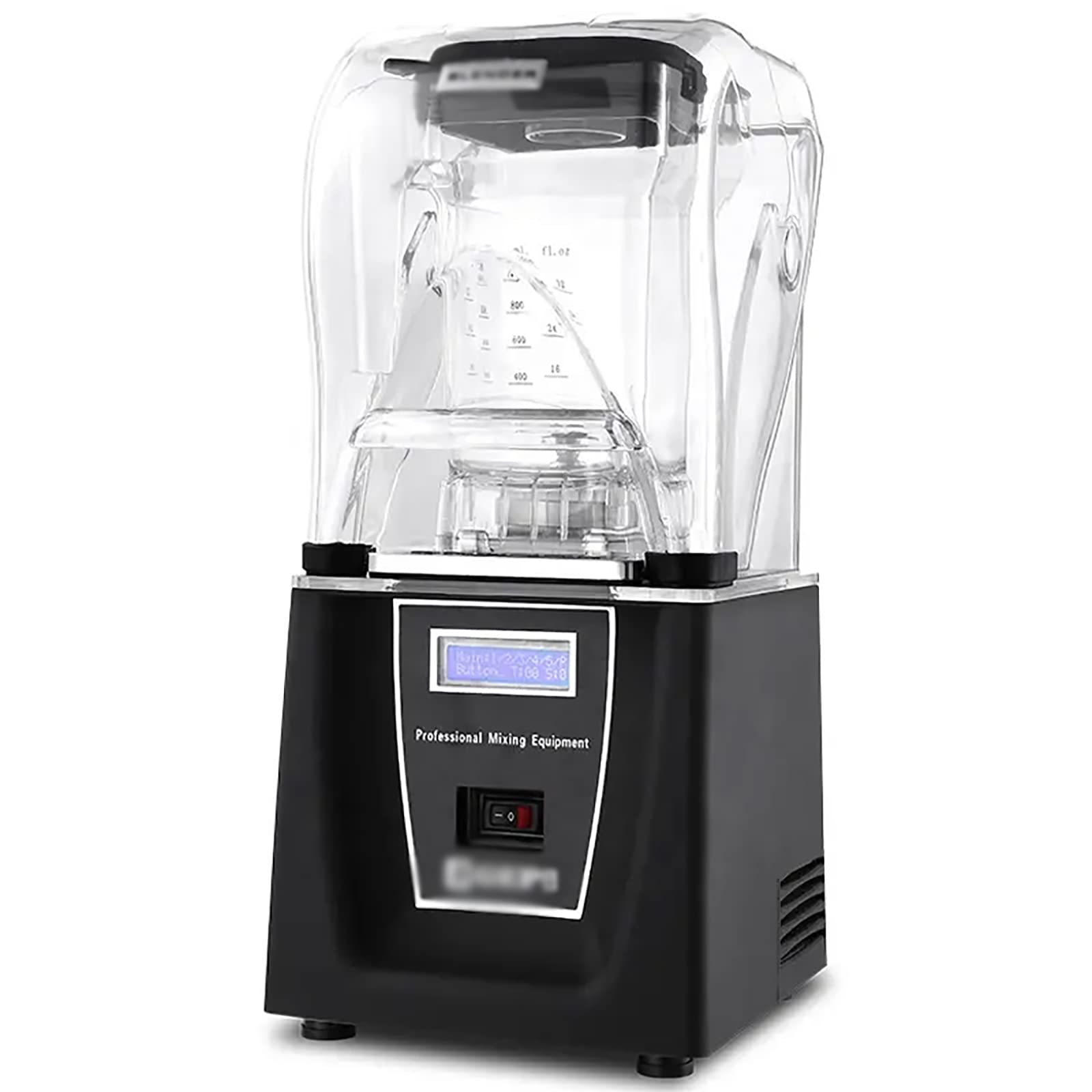Frullatore da banco per frullati, 1,5 l, professionale, con contenitore insonorizzato, motore tritaghiaccio, 5 funzioni per frullati, frullati e altro