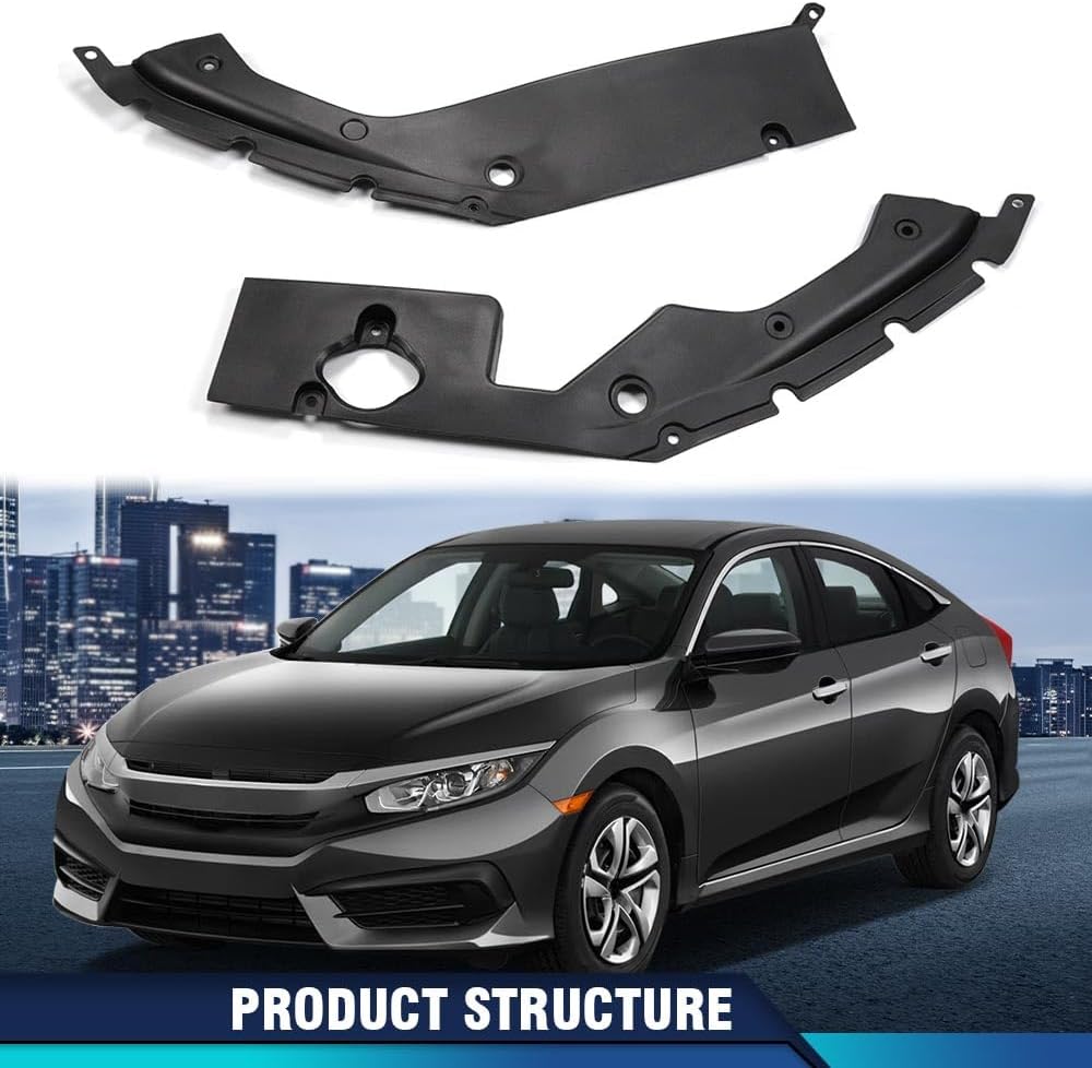 PIT66 Engine Bay Side Panel Covers Compatible with Honda Civic 2016 2017 2018 2PCS Left and Right Pair