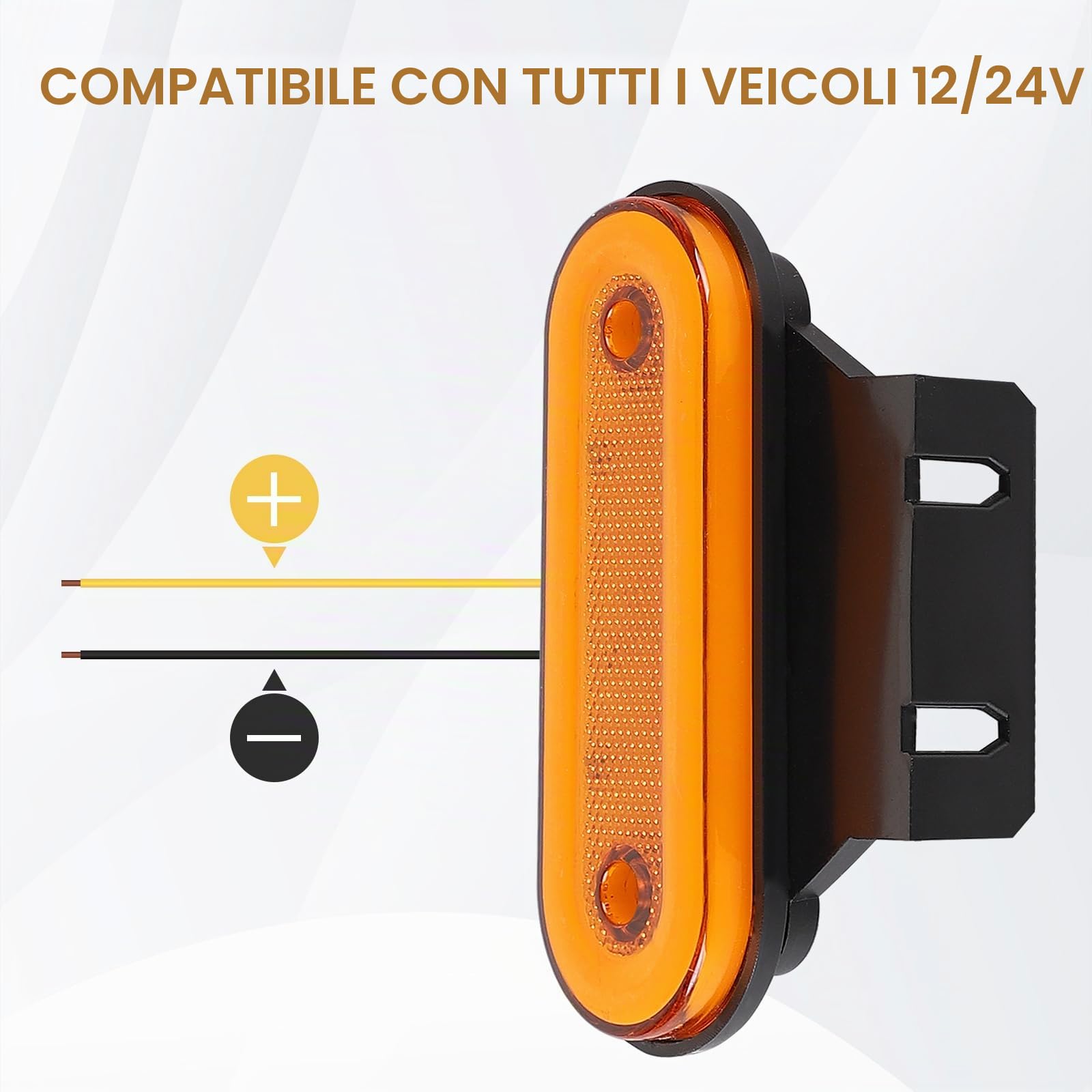 CPROSP Luci di Ingombro LED Arancione 12V/24V - 4 Pezzi | Indicatori Laterali Highbright 1200lm | IP67 Impermeabili | per Rimorchi Furgoni Camion Roulotte | Installazione Facile