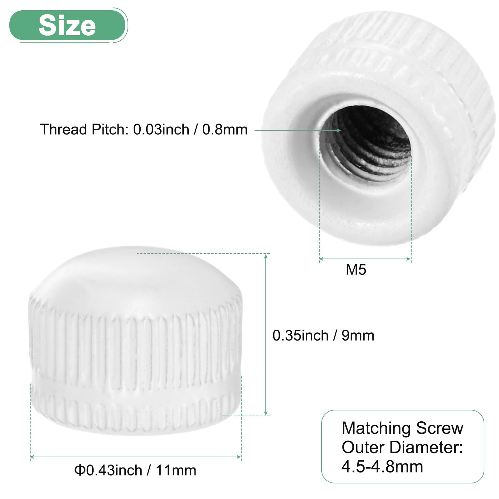 M METERXITY 25-Pack Threaded Cap Nuts - Image 3