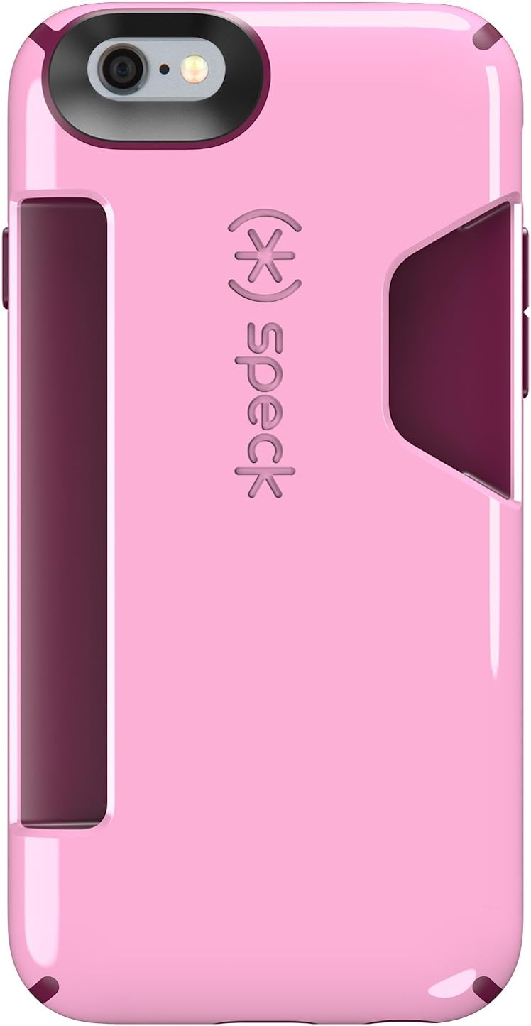 Speck Products CandyShell Card Case for iPhone 6/iPhone 6S Wallet Case - Retail Packaging- Pale Rose Pink/Cabernet Red