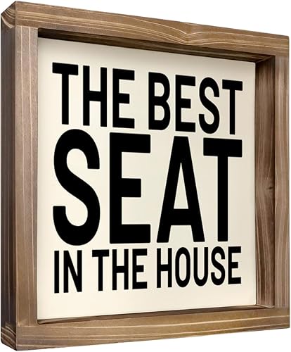 Miniatura 8 de Kas Home Decoración de baño de madera rústica, divertida decoración de pared de baño, letreros divertidos para baño, decoración de apartamento para