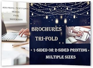 Customized Brochures&Flyer Add Your Own Image/LOGO/Text Personalized design Brochures 200GSM For Business, Double-Sided Printing Tri-Fold Glossy Paper