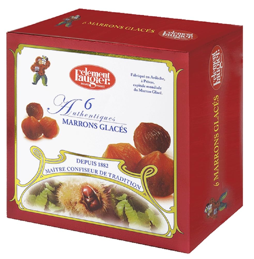 Clément Faugier - Castañas Confitadas (“Marrons Glacés”) - Caja de Metal con 6 Piezas
