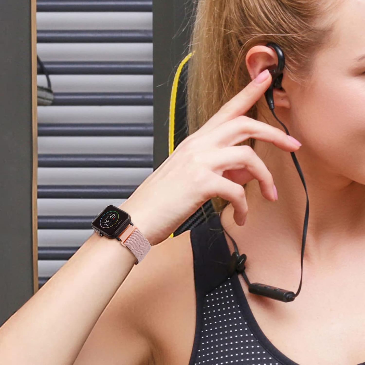 Bolesi 3 Pack Stretchy Nylon Watch Bands Compatible with Amazfit Active 2/2 Square/Active,20MM Soft Replacement Sport Straps for Amazfit GTR mini/Bip U Pro/Bip 3/3 Pro/GTS/GTS 4/3/2 Women Men - Image 5