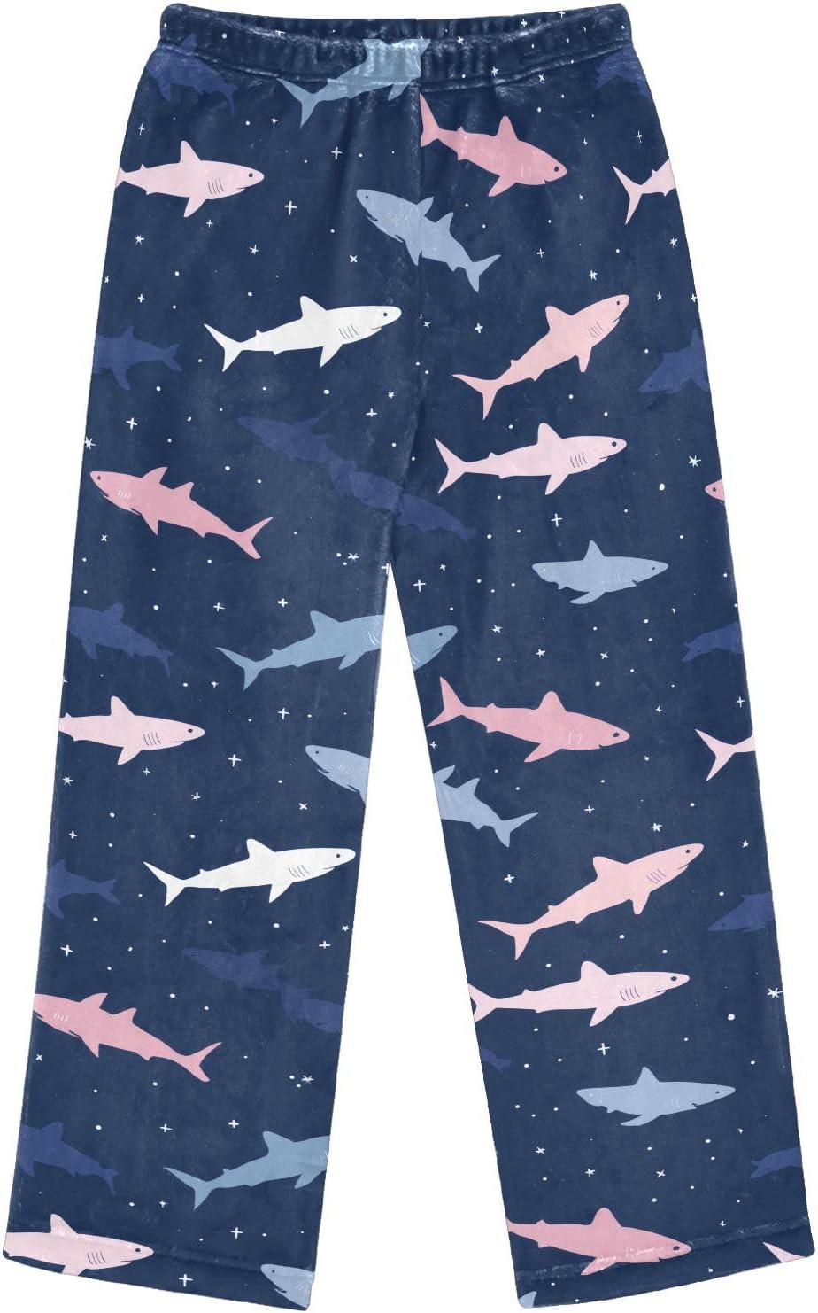 Colorful Shark Pattern Dots Boys Pants for Kids Fleece Bottoms Long Jogger Pants Trousers with Pockets Size 6-14Y