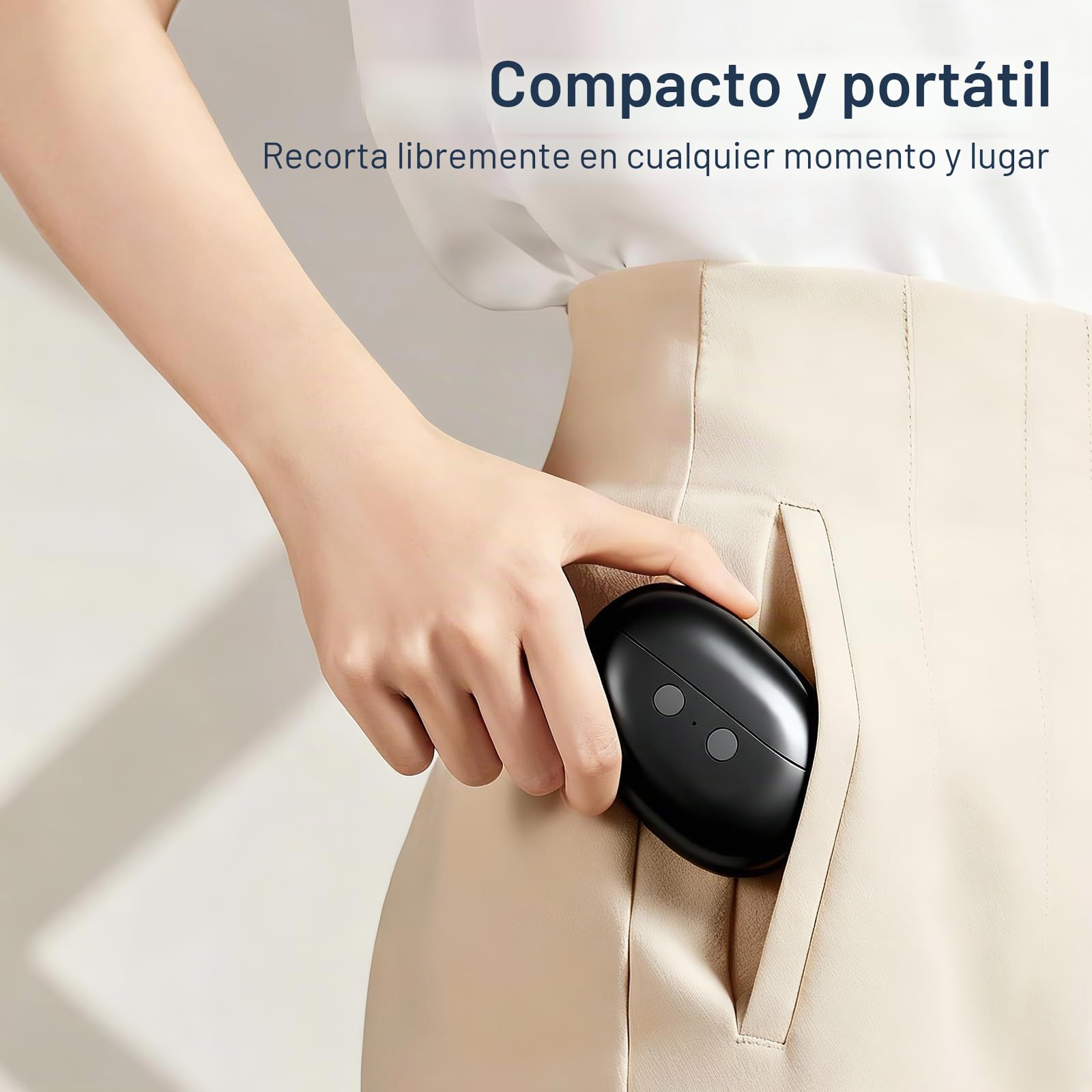 Vueeze Easyclip Smart Nail Clipper,Cortaúñas Inteligente,Easy Clip 3 en 1 Multifuncional, Cortaúñas Eléctrico Portátil con luz LED,Pulidor,Organizador de uñas (Gris)