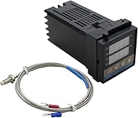 Vista 1 de INFRI REX-C100 Digital RKC PID Thermostat Temperature Controller Digital REX-C100/ 40A SSR Relay/K Thermocouple Probe/Heat Sink(RKC-C100 KIT 2Pcs)