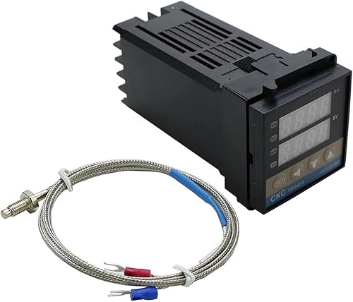 INFRI REX-C100 Digital RKC PID Thermostat Temperature Controller Digital REX-C100 40A SSR RelayK Thermocouple ProbeHeat Sink(RKC-C100 KIT 2Pcs)