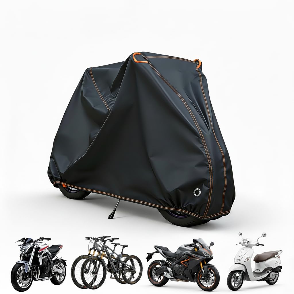 Waterproof Bike Cover, Universal Outdoor/Indoor Bicycle Cover - Fits Bikes, E-Bikes, Scooters, Motorcycles, Ideal for Garage & Outdoor Storage, Weatherproof Protection (245x105x125cm)