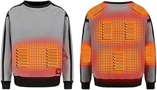 Heated Sweater Men Women Thermal Shirt 9-Areas USB Electric Heating Washable Winter Pullover for Winter Skiing,Camping (Black L) (Grey 3XL)