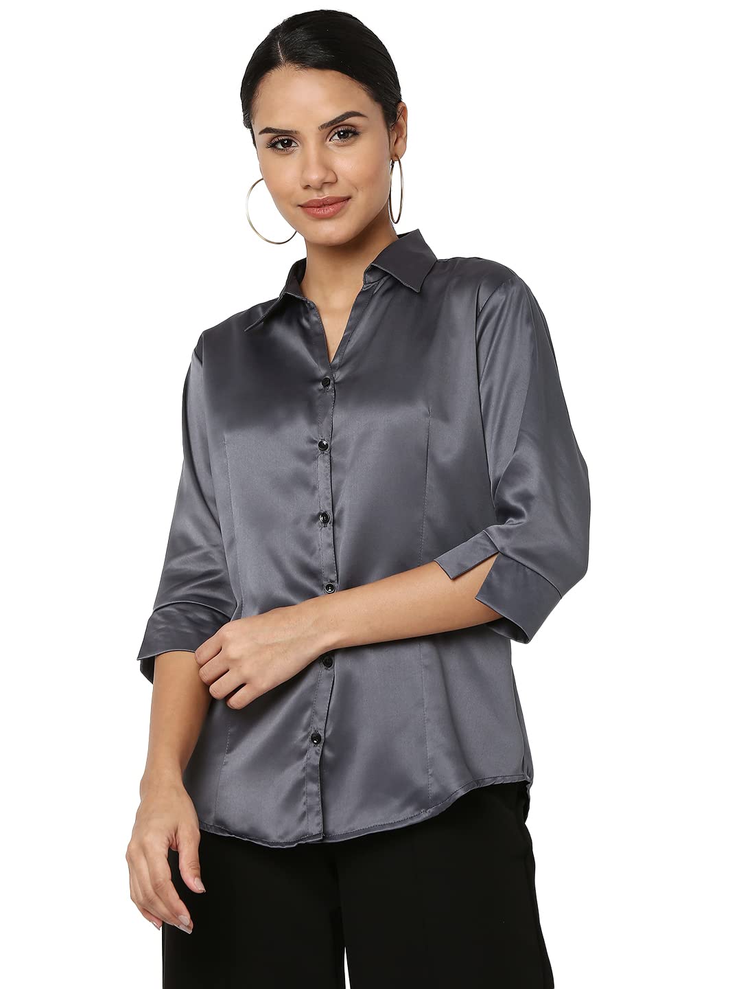 Smarty PantsWomen's Silk Satin Formal Shirt.